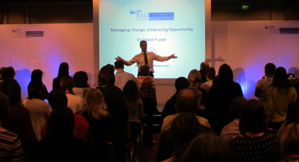 David Fraser addressing a conference audience